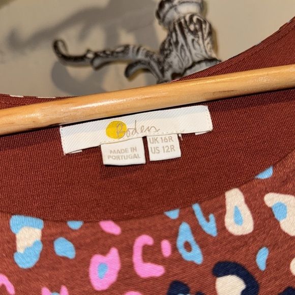 Boden Multicolor dress Leopard Print 16 regular stretch soft viscose modest core - Picture 3 of 7